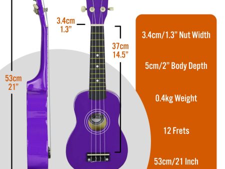 3RD AVENUE SOPRANO UKULELE -PURPLE Online Hot Sale