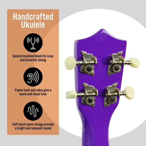 3RD AVENUE SOPRANO UKULELE -PURPLE Online Hot Sale