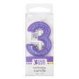 3 Mini Glitter Numeral Candle on Sale