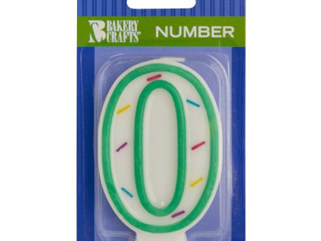 0 Green Sprinkle Numeral Candle Hot on Sale