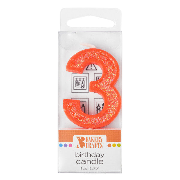 3 Mini Glitter Numeral Candle on Sale