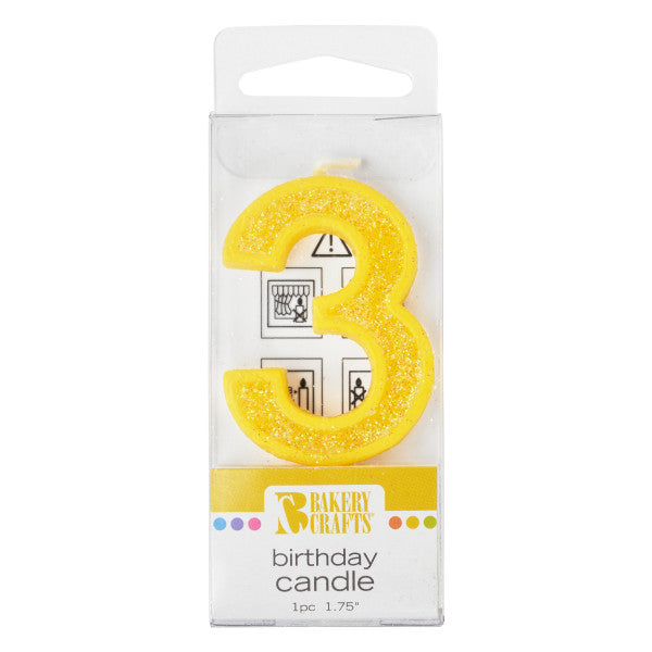 3 Mini Glitter Numeral Candle on Sale